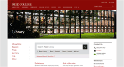 Desktop Screenshot of library.reed.edu