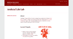 Desktop Screenshot of alife.reed.edu